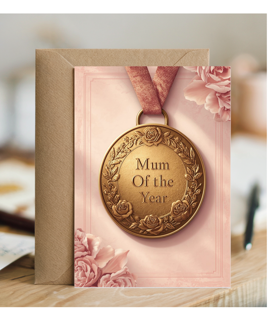 Mum of the year medal card