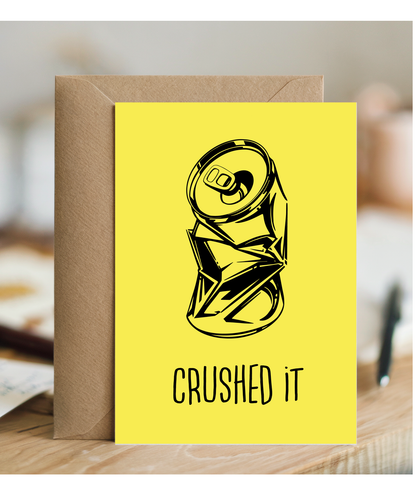 Funny Pun Well Done Card You Crushed It for Passing Exams Drivers Test
