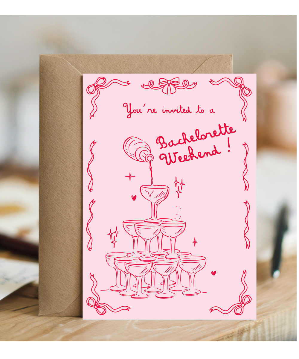 Bachelorette Weekend Invite Coquette Style