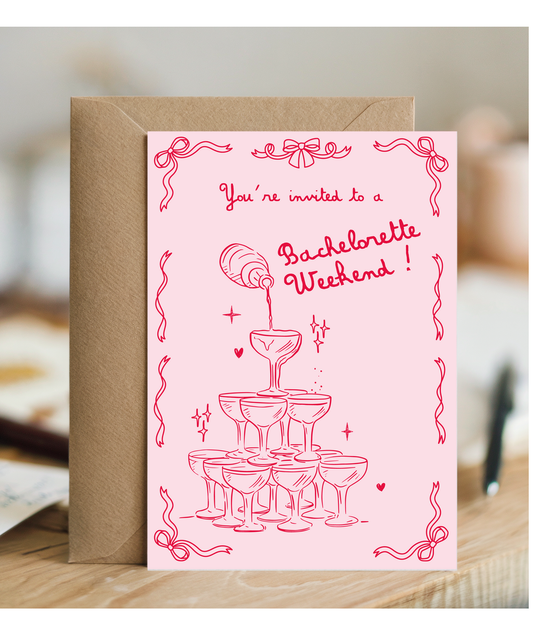Bachelorette Weekend Invite Coquette Style