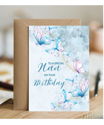 To a special nan on your birthday, butterfly