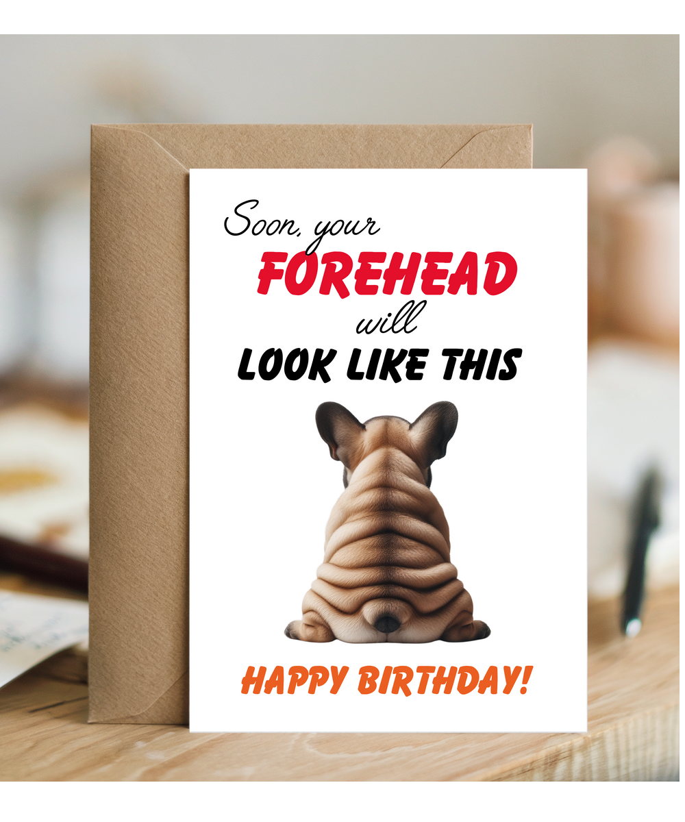 Funny Aging Birthday Card Soon Your Forehead Is Going to Look Like This
