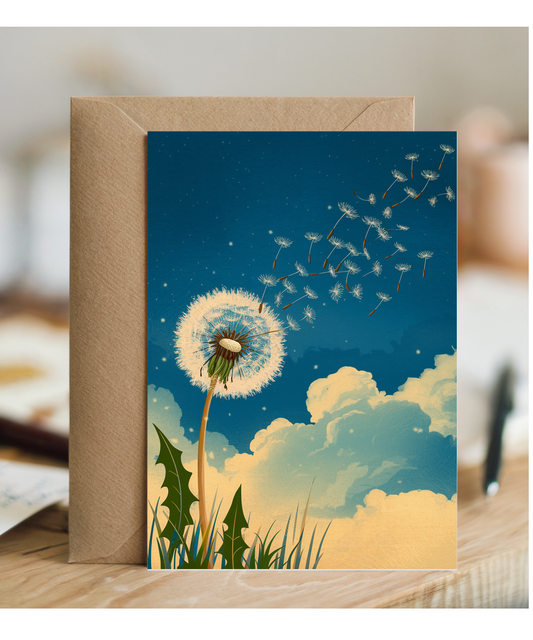 dandelion blowing in the wind