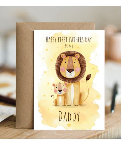 Fathers day first fathers day Daddy Lion and cub