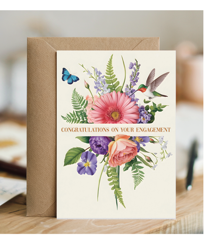humming bird congratulations on your engagement