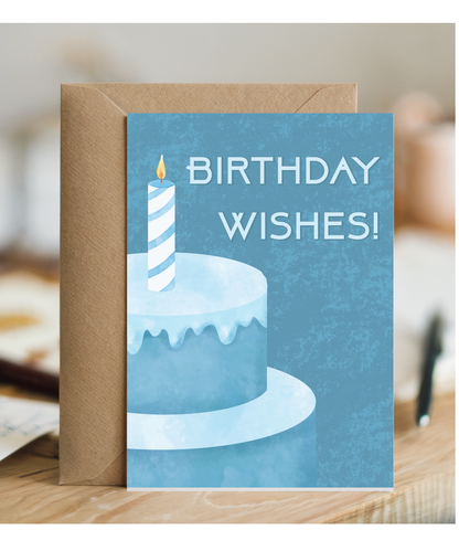 Happy Birthday blue cake wishes