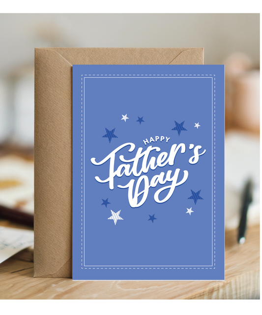 Happy Fathers Day Card Simple Starry Design