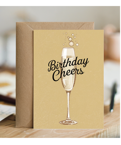 Birthday Cheers Card for her champagne flute 50th