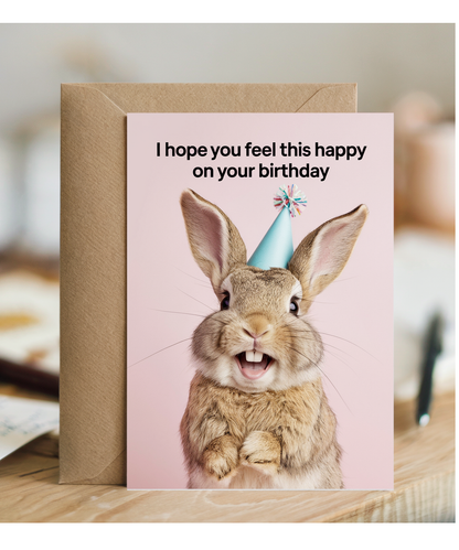 Birthday Card happy on your birthday Rabbit