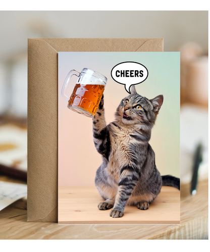 Cheers with Cat with a Beer Mug