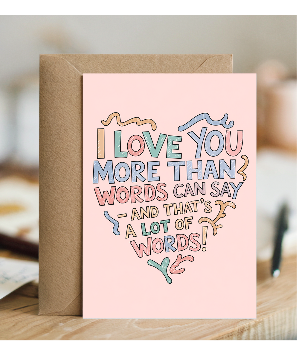 Anniversary card for husband Wife I Love You More Than Words Can Say