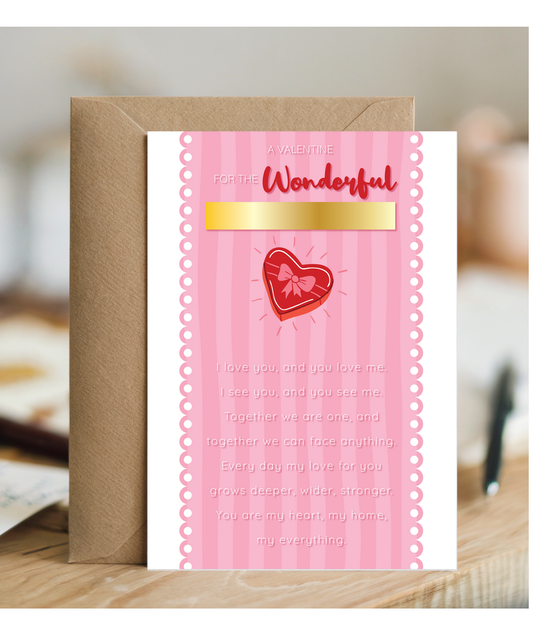 Valentines to the wonderful one i love