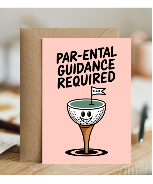Golf Joke Card birthday fathers day Par-ental Guidance Required