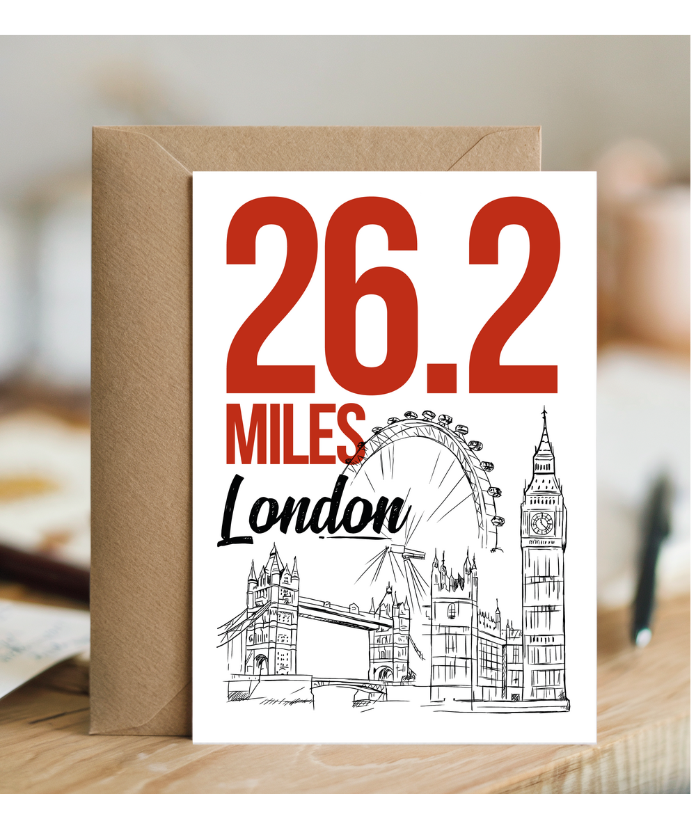 Good Luck and Congratulations Card for Marathon Runner in London City