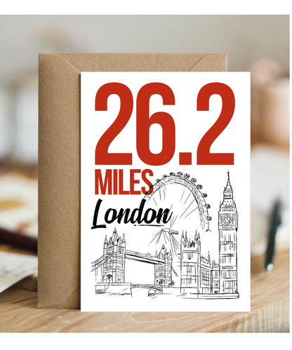 Good Luck and Congratulations Card for Marathon Runner in London City