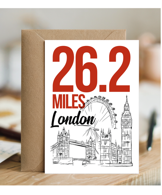 Good Luck and Congratulations Card for Marathon Runner in London City