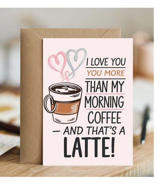 Anniversary card for husband Wife I Love You Morning Coffee a Latte