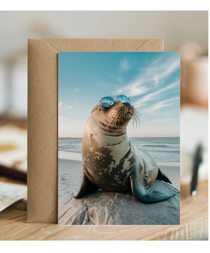 Seal in Beach Glasses