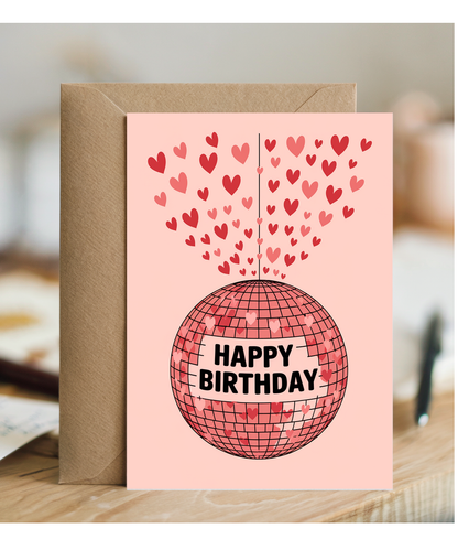 Happy Birthday Card disco ball