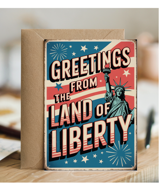 Greetings from the land of liberty independance day