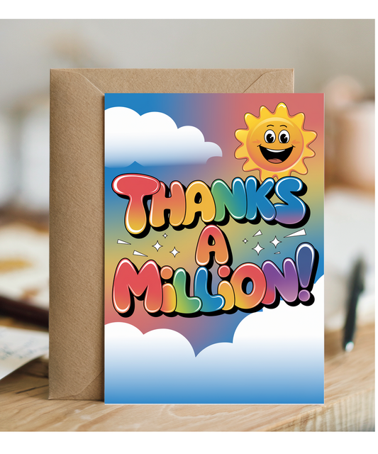Thanks a Million Card rainbow happy