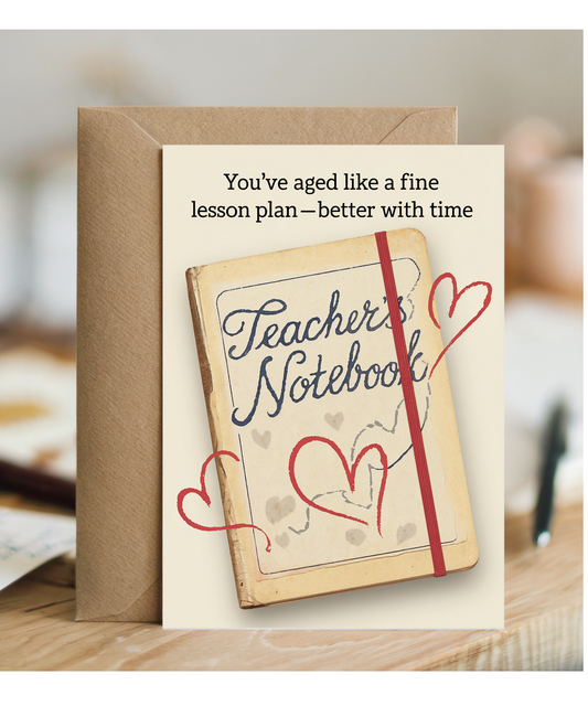 Birthday Card for Teacher You’ve Aged Like a Fine Lesson Plan
