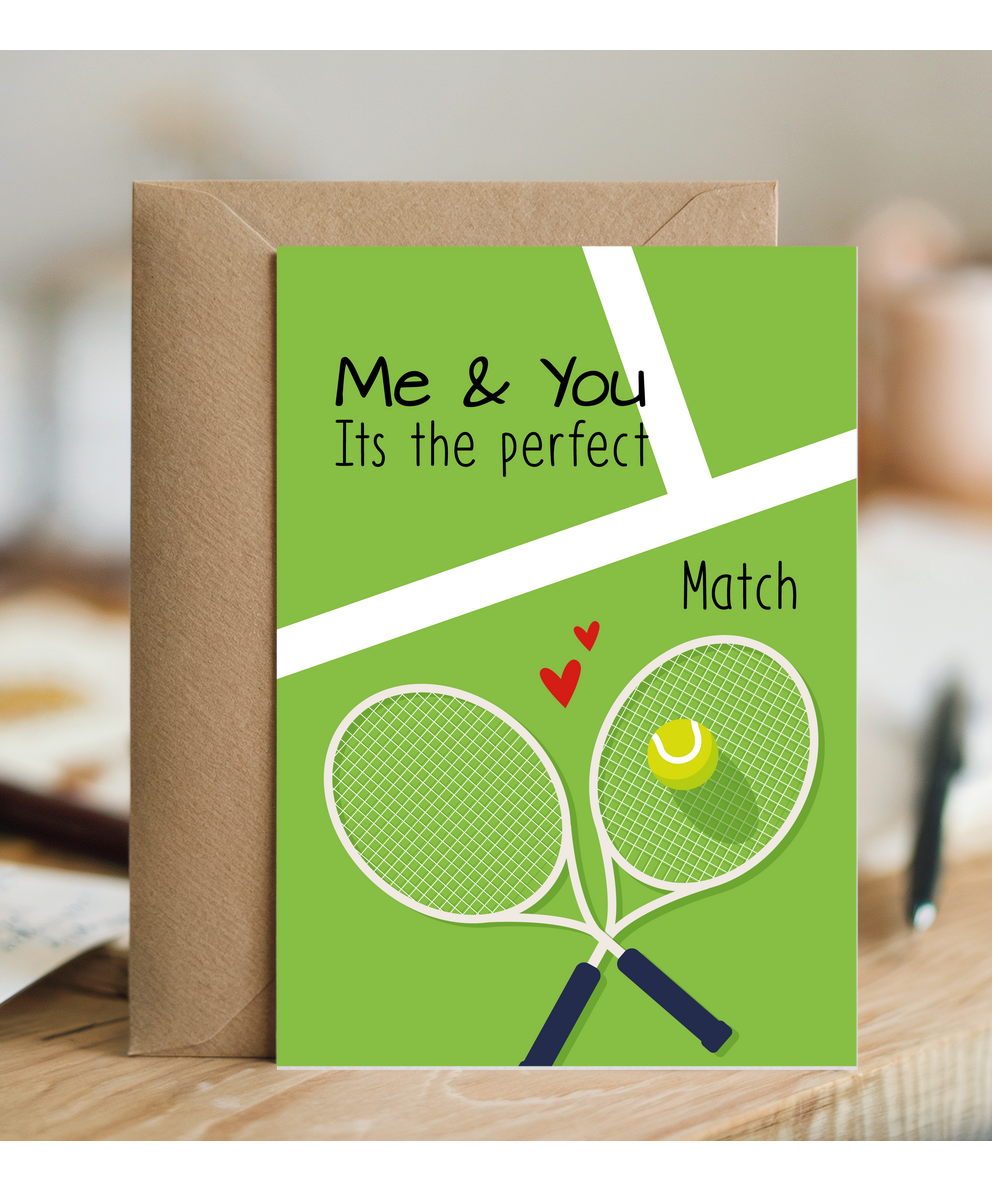 Funny Valentines Day Card for Tennis Doubles Partner Its the Perfect Match