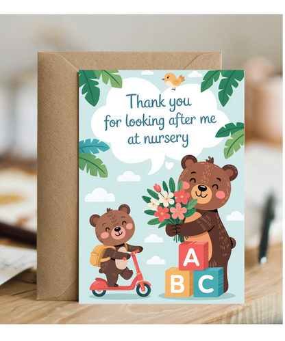 Thank you for looking after me at nursery