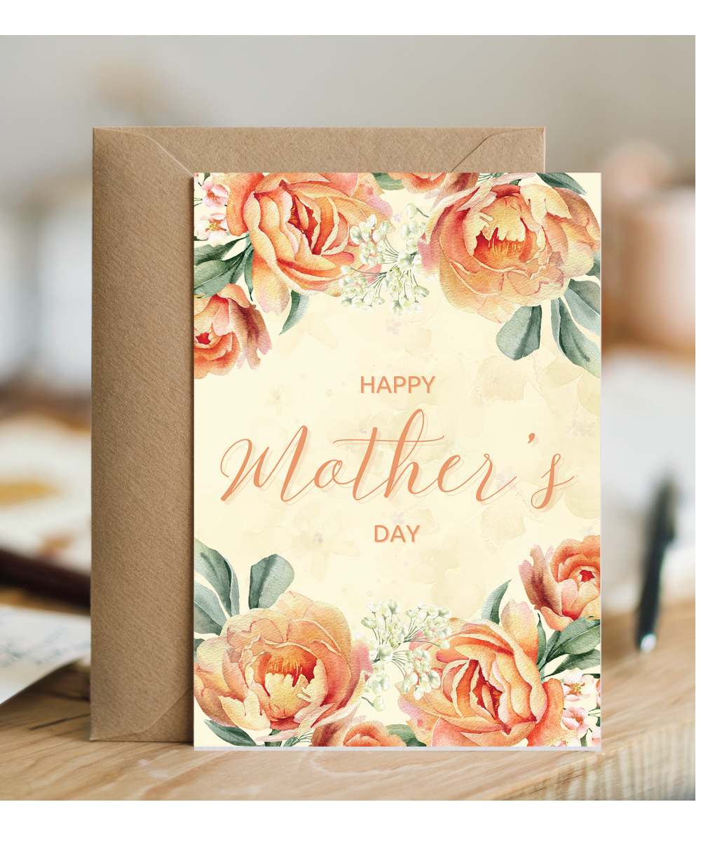happy mother's day orange peonies