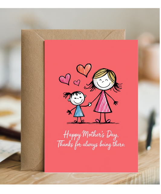 Mothers Day Card Thanks for Always Being There