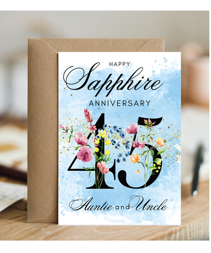A5 Sapphire anniversary Auntie and Uncle