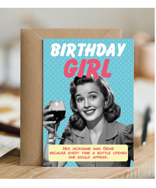 Birthday Card for Daughter Sister Best Friend with Funny Retro Joke