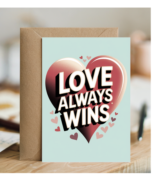 Anniversary Card for husband wife Love Always Wins