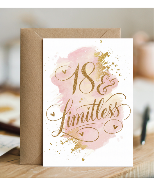 18th Birthday Card Limitless for girl