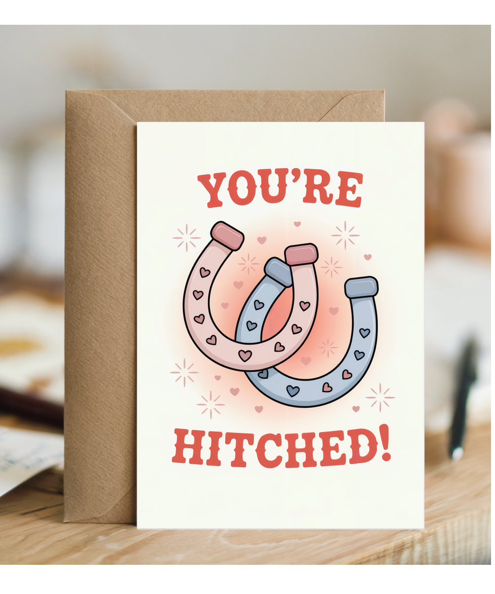 engagment card You're Hitched