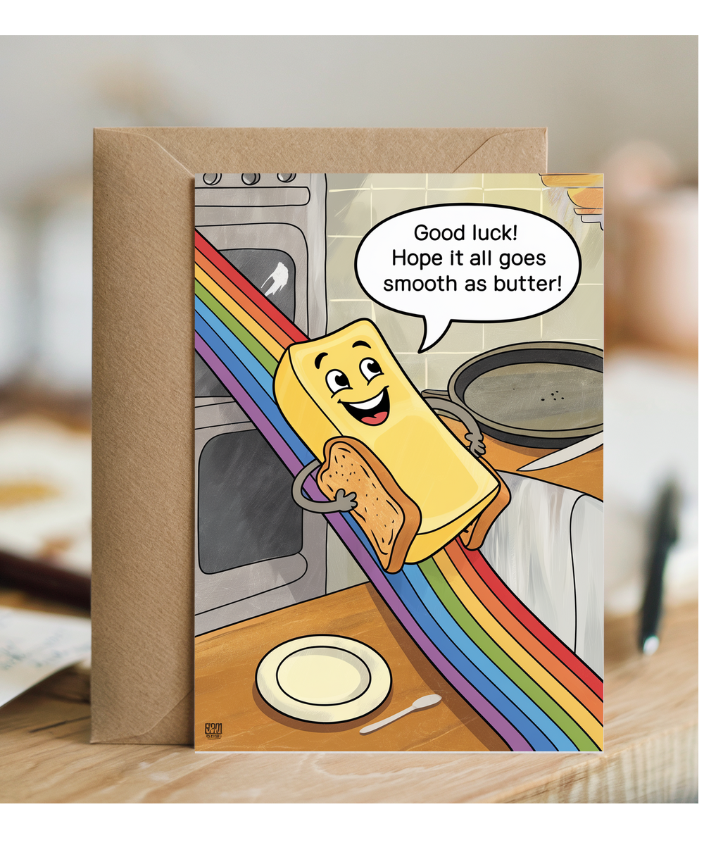 Good Luck Card Hope It All Goes Smooth as Butter