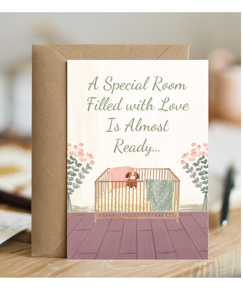 pregnancy card a special room filled with love is almost ready
