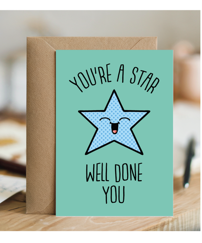 Childrens Well Done Card for Good Grades Youre a Star