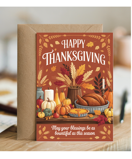 Happy thanksgiving card may your blessings