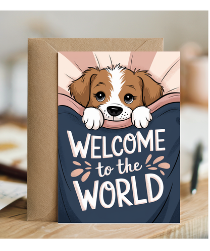 Welcome to the World - Puppy with Baby Blanket