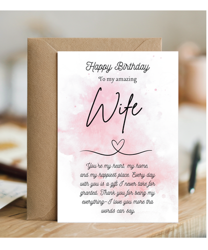 Gold Happy Birthday Wife