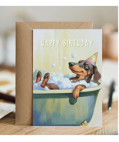 Sausage dog bubble bath birthday