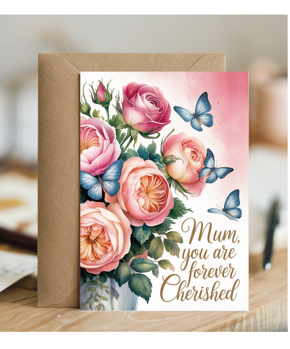 Mum You are Forever Cherished with Butterfly Bouquet