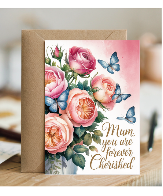 Mum You are Forever Cherished with Butterfly Bouquet