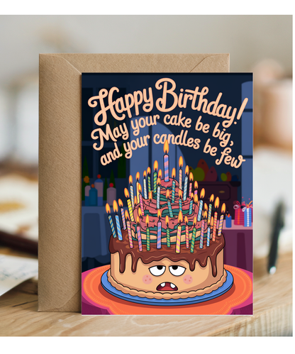 Happy Birthday Card May Your Cake Be Big