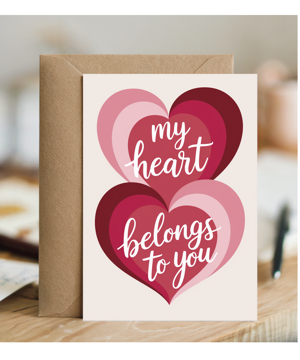 Anniversary Card for husband wife My Heart Belongs to You