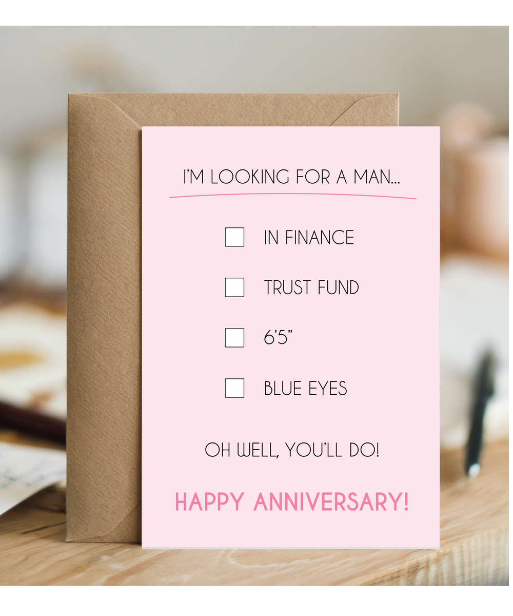 Anniversary i'm looking for a man in finance