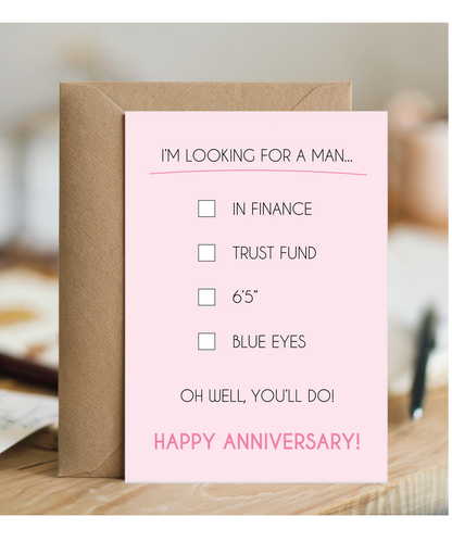 Anniversary i'm looking for a man in finance