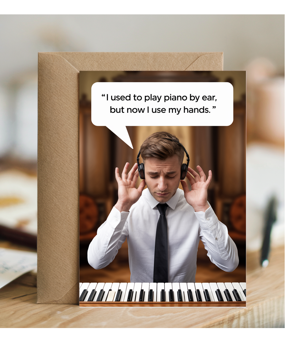 I used to play piano by ear, but now I use my hands.