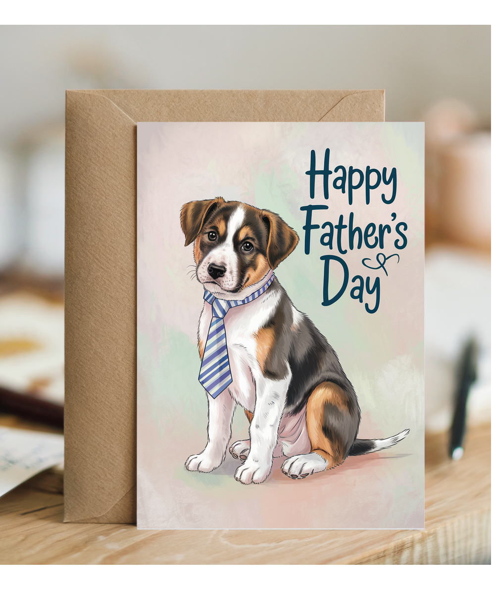 Happy Father's Day - Puppy with a Tie